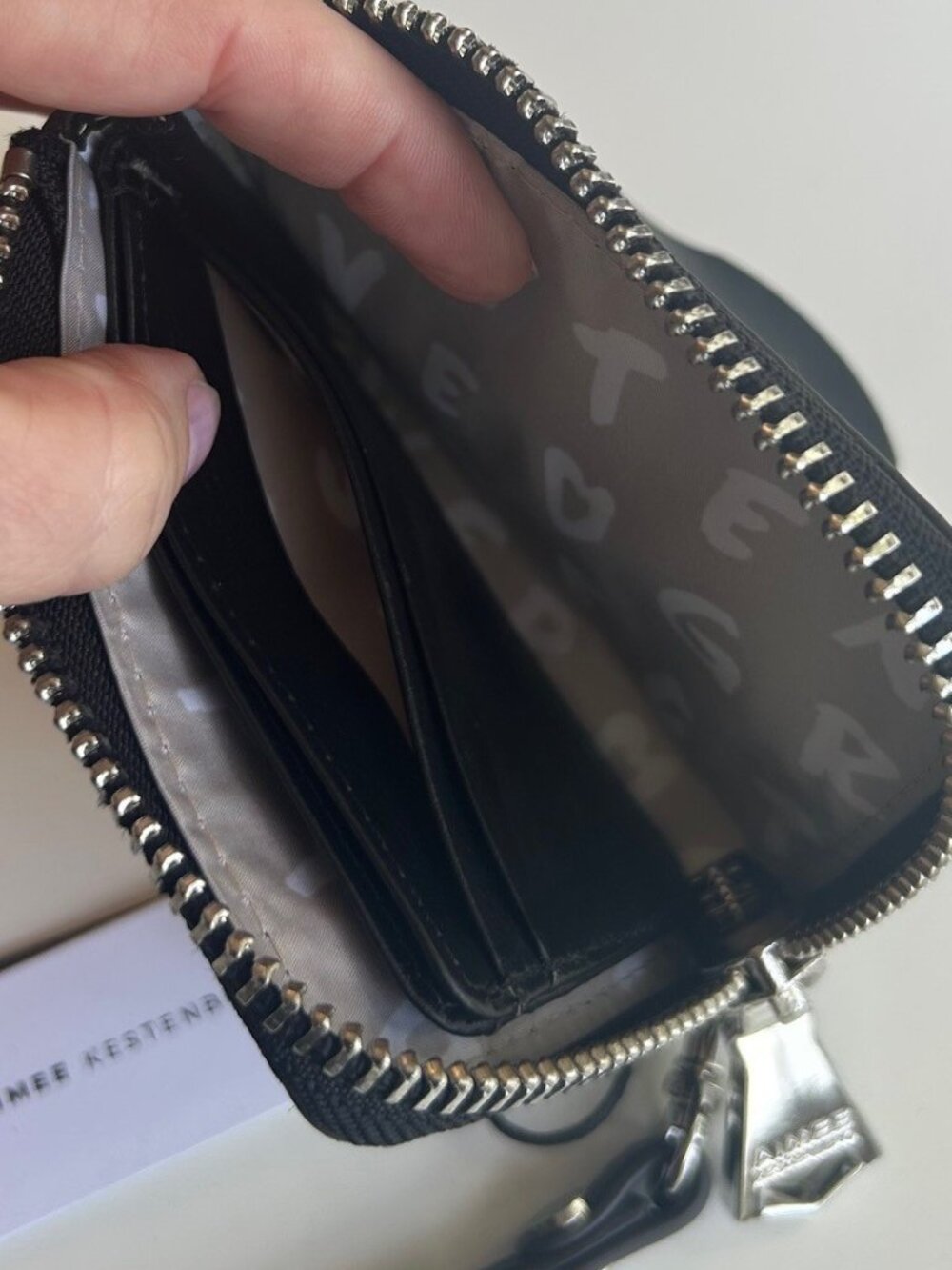 AIMEE KESTENBERG Black Suede Studded Ava Wristlet Wallet NWT - Picture 7 of 11
